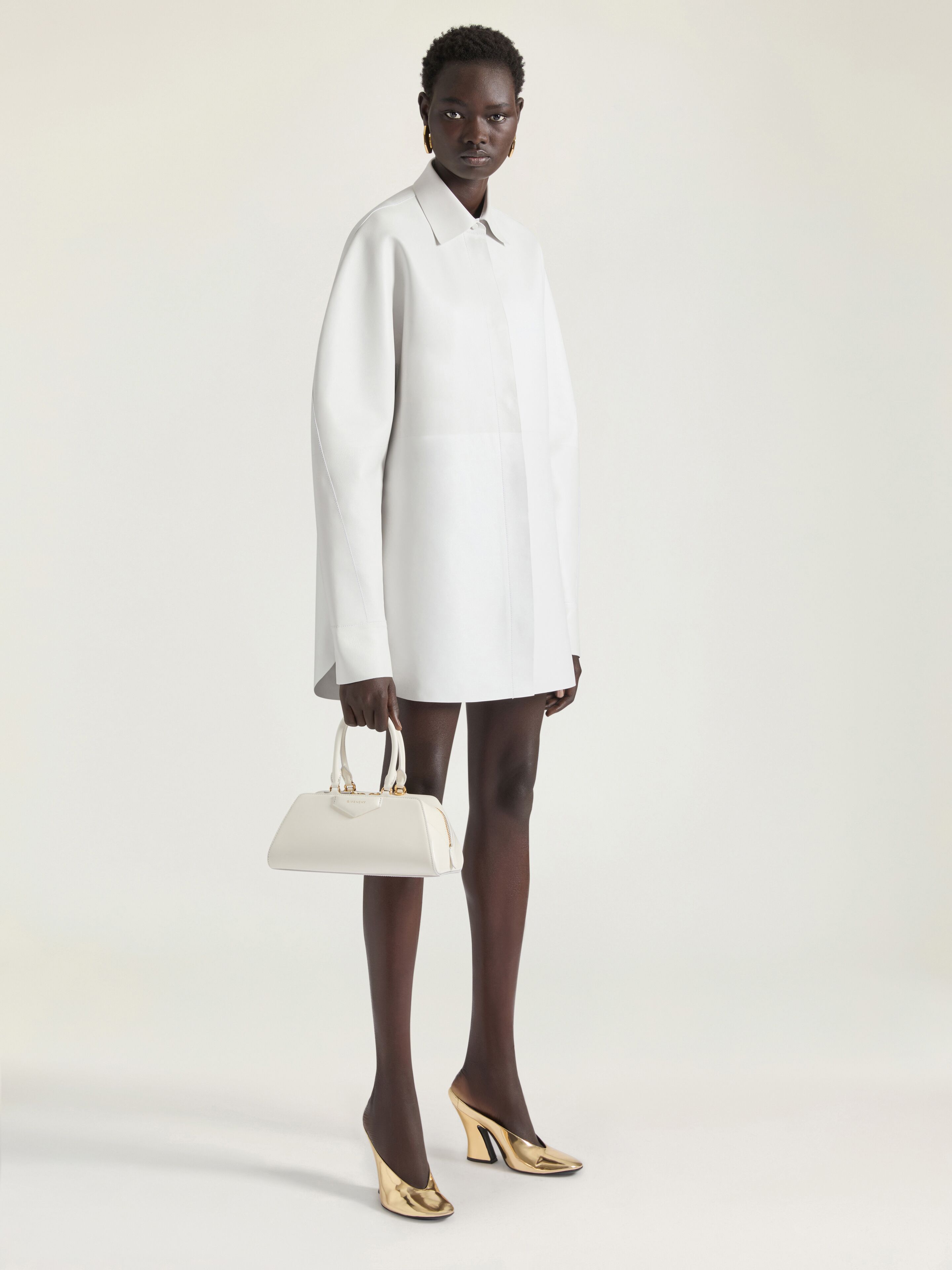 Overshirt in leather